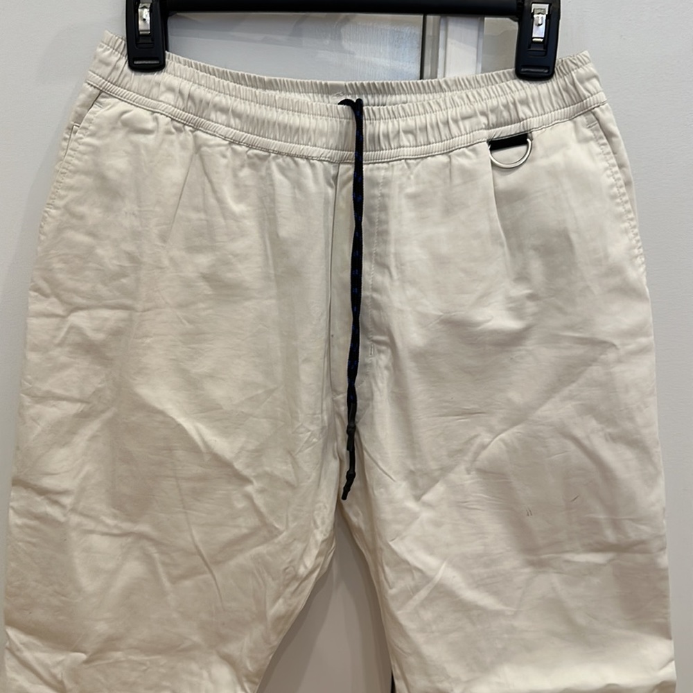 White Cropped Tapered Trousers